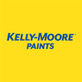 Yellow background with blue Kelly-Moore Paints on it's wording