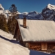 Image of roof with snows on it's roof and around it, Steep slope or low slope roof